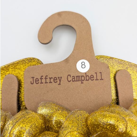 Jeffrey Campbell Fleuris Jelly Flip Flop Thong Sandal Women's Gold Size US8 EU39 - Picture 5 of 7